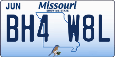 MO license plate BH4W8L