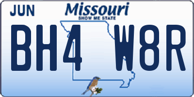MO license plate BH4W8R