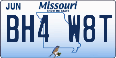 MO license plate BH4W8T