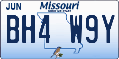 MO license plate BH4W9Y