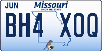 MO license plate BH4X0Q