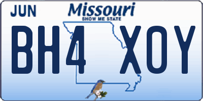 MO license plate BH4X0Y