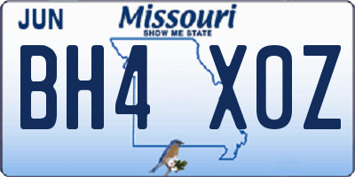 MO license plate BH4X0Z