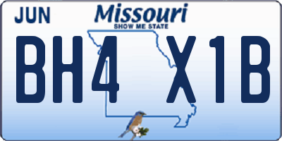 MO license plate BH4X1B