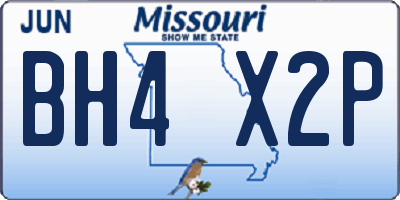 MO license plate BH4X2P