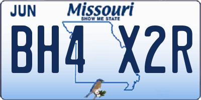 MO license plate BH4X2R