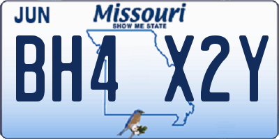 MO license plate BH4X2Y