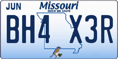 MO license plate BH4X3R