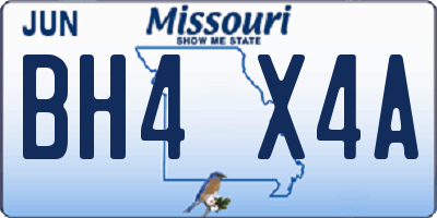 MO license plate BH4X4A