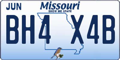MO license plate BH4X4B