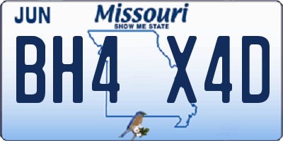 MO license plate BH4X4D