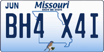 MO license plate BH4X4I