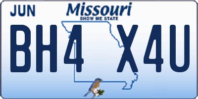 MO license plate BH4X4U