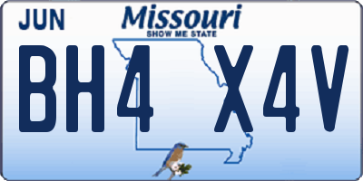 MO license plate BH4X4V