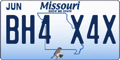 MO license plate BH4X4X
