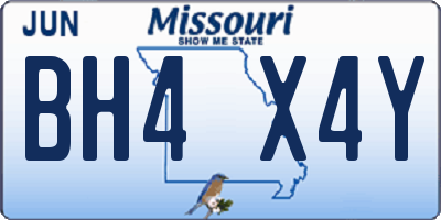 MO license plate BH4X4Y