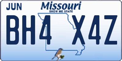 MO license plate BH4X4Z