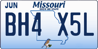MO license plate BH4X5L