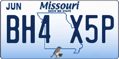 MO license plate BH4X5P