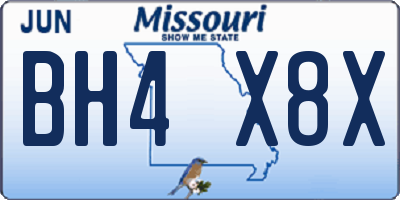 MO license plate BH4X8X