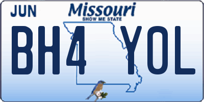 MO license plate BH4Y0L