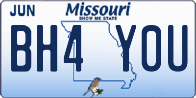 MO license plate BH4Y0U