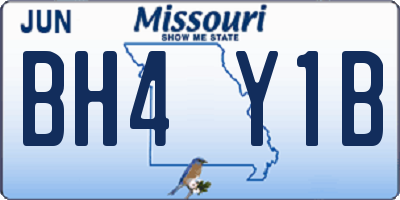 MO license plate BH4Y1B