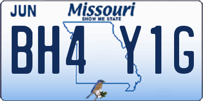 MO license plate BH4Y1G
