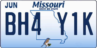 MO license plate BH4Y1K
