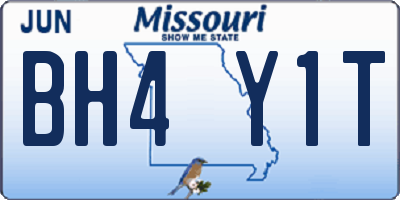 MO license plate BH4Y1T