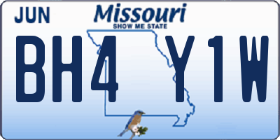 MO license plate BH4Y1W