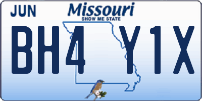 MO license plate BH4Y1X
