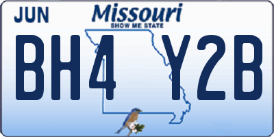 MO license plate BH4Y2B