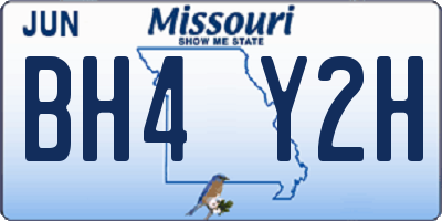 MO license plate BH4Y2H