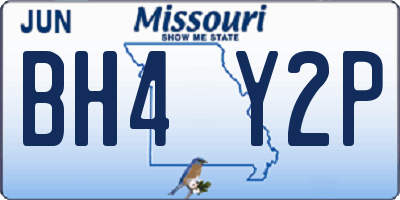 MO license plate BH4Y2P