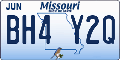MO license plate BH4Y2Q