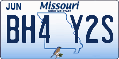 MO license plate BH4Y2S