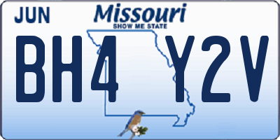 MO license plate BH4Y2V
