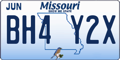 MO license plate BH4Y2X