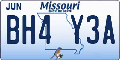 MO license plate BH4Y3A