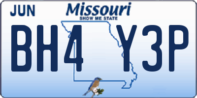 MO license plate BH4Y3P