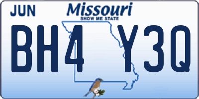 MO license plate BH4Y3Q