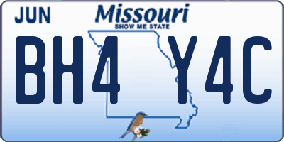 MO license plate BH4Y4C