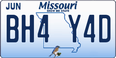 MO license plate BH4Y4D