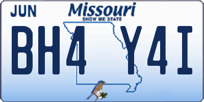 MO license plate BH4Y4I