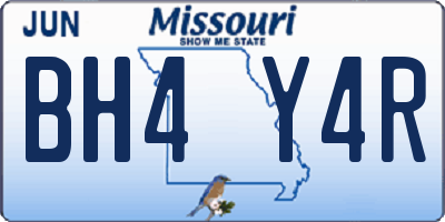 MO license plate BH4Y4R