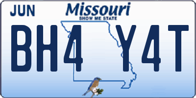 MO license plate BH4Y4T