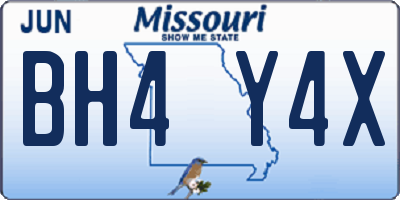 MO license plate BH4Y4X