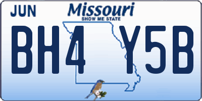 MO license plate BH4Y5B