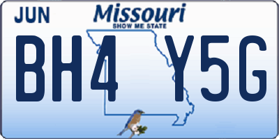 MO license plate BH4Y5G